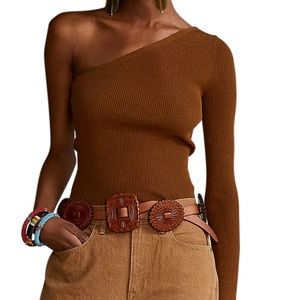 Ralph Lauren Rib-Knit One Sleeve Top